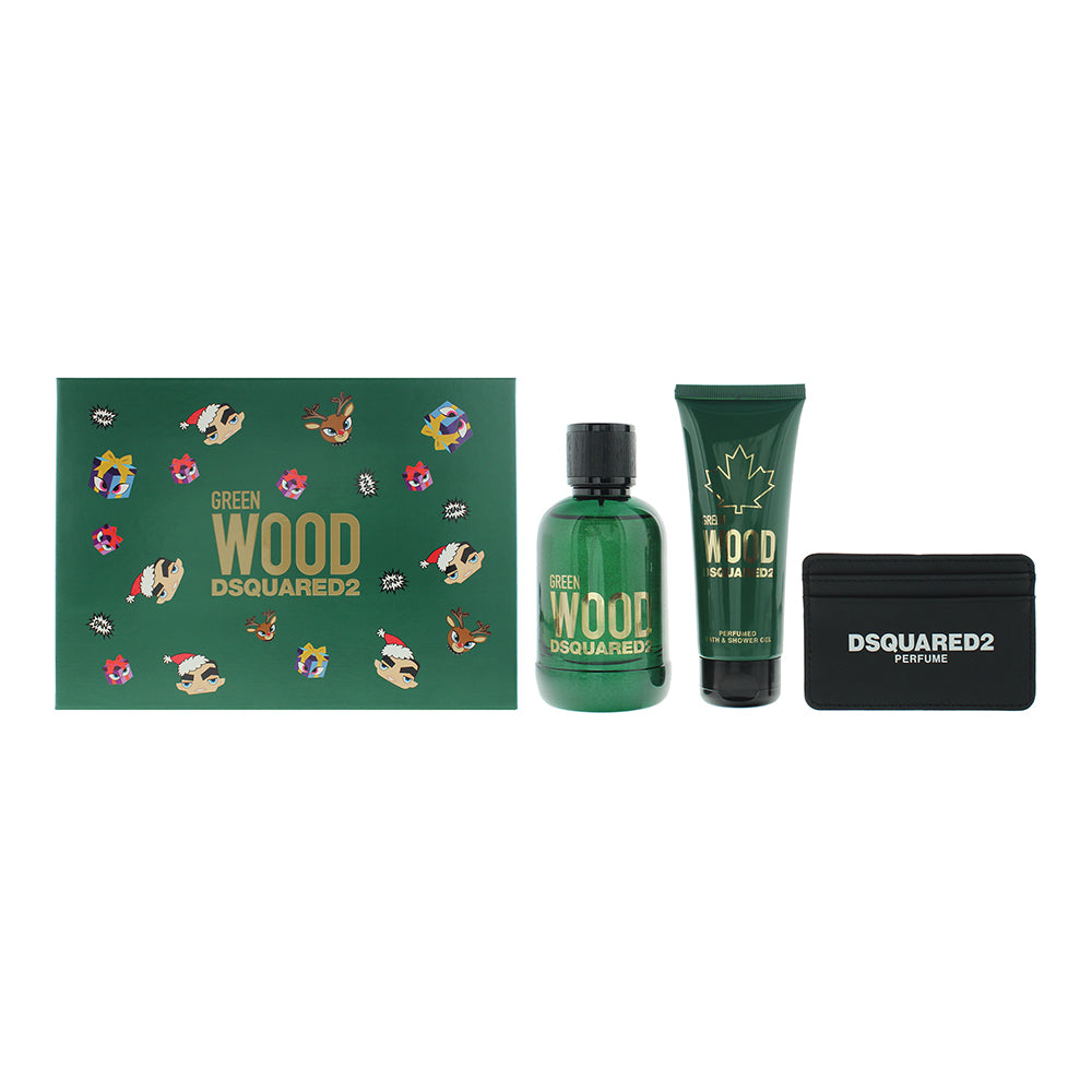 Dsquared2 Green Wood 3 Piece Gift Set: Eau de Toilette 100ml - Shower Gel 100ml 