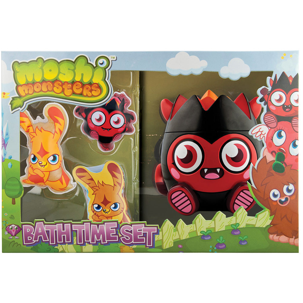 Moshi Monsters Diavlo 3D Bath Time 4 Piece Gift Set: Bath & Shower Gel 300ml - Shower Gel Pouch 60ml - Shower Gel Pouch 60ml - Flannel