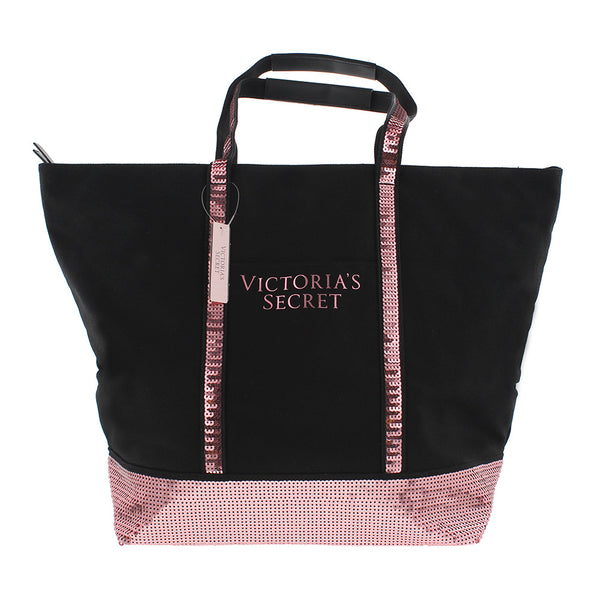 Victoria's Secret Tote Bag Bling Stripe Sequin Black Friday Limited Edition