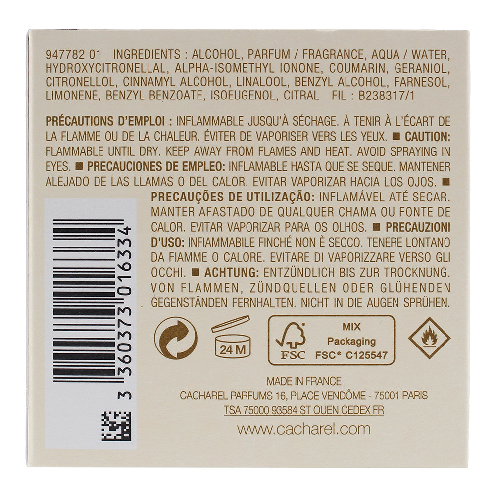 Cacharel Noa Eau de Toilette 30ml - Ingredients