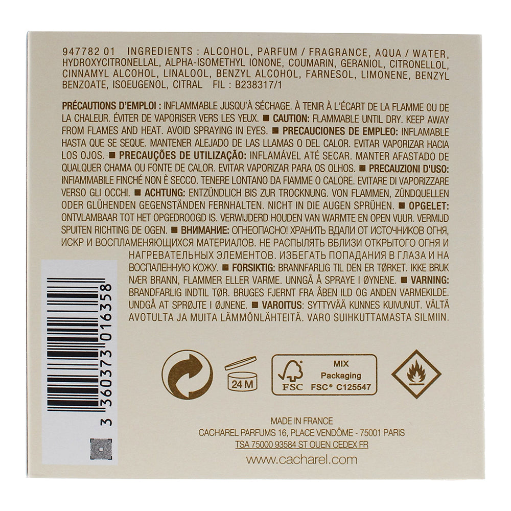 Cacharel Noa Eau de Toilette 100ml - Ingredients