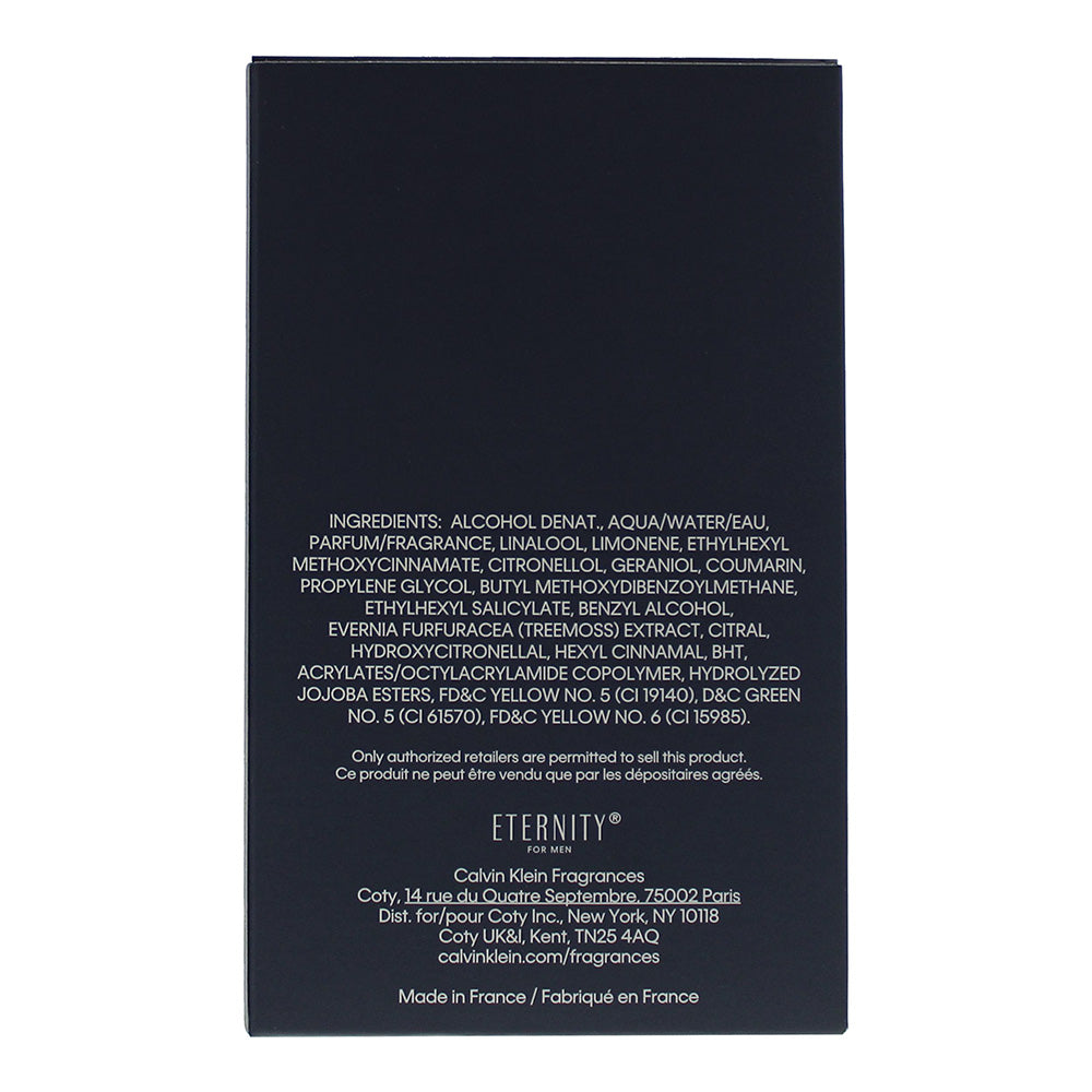 Calvin Klein Eternity For Men Eau de Toilette 100ml - Ingredients