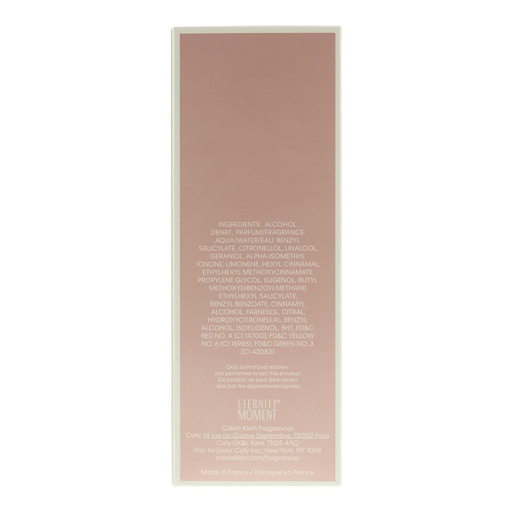 Calvin Klein Eternity Moment For Women Eau de Parfum 50ml - Ingredients