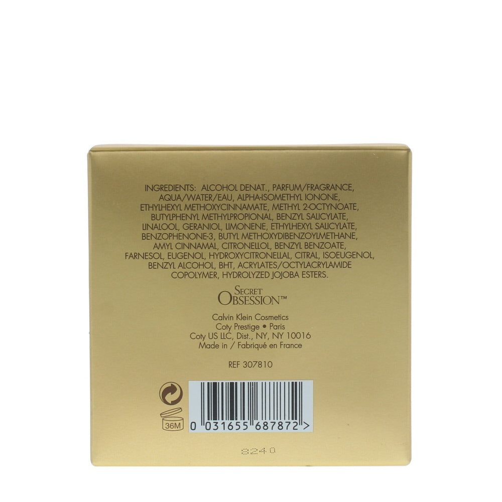Calvin Klein Secret Obsession Eau de Parfum 30ml - Ingredients