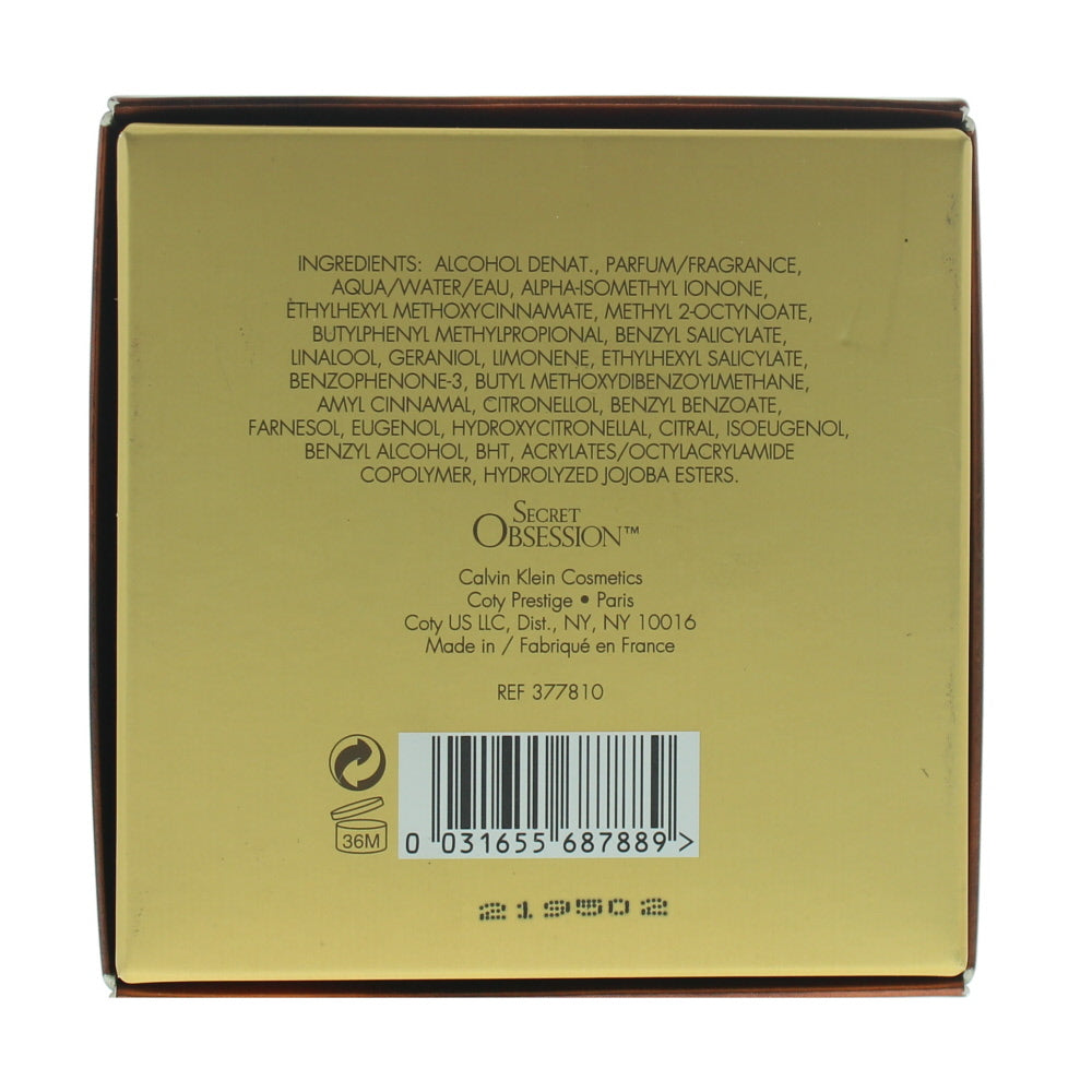 Calvin Klein Secret Obsession Eau de Parfum 50ml - Ingredients