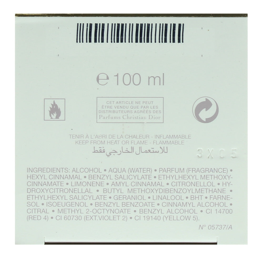 Dior J'adore Eau de Toilette 100ml - Ingredients