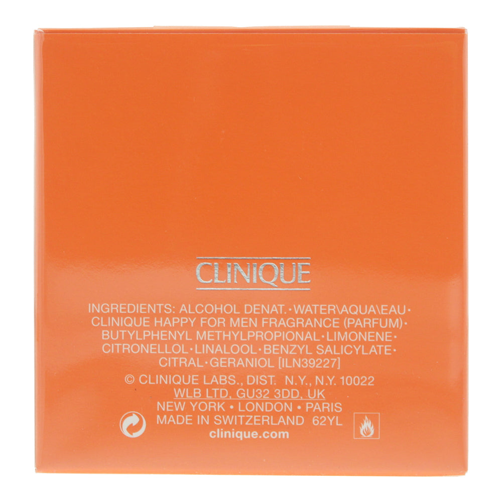 Clinique Happy For Men Cologne Spray Eau de Toilette 50ml - Ingredients