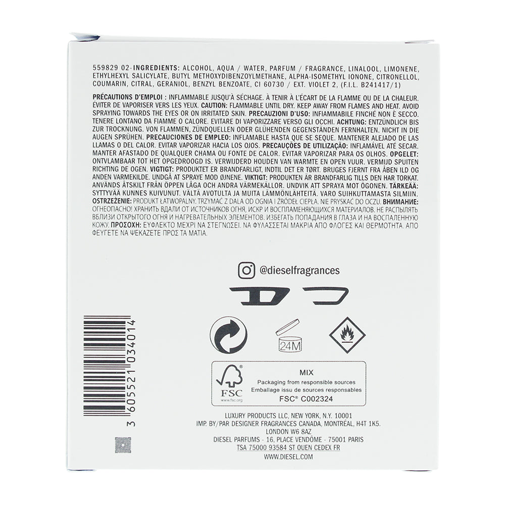 Diesel Only The Brave Eau de Toilette 125ml - Ingredients