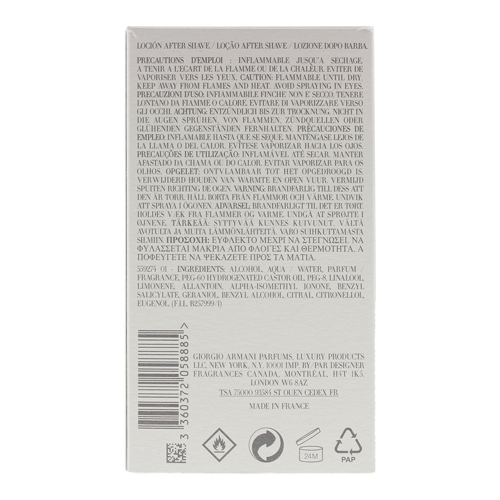 Giorgio Armani Acqua Di Giò Pour Homme Aftershave 100ml - Ingredients