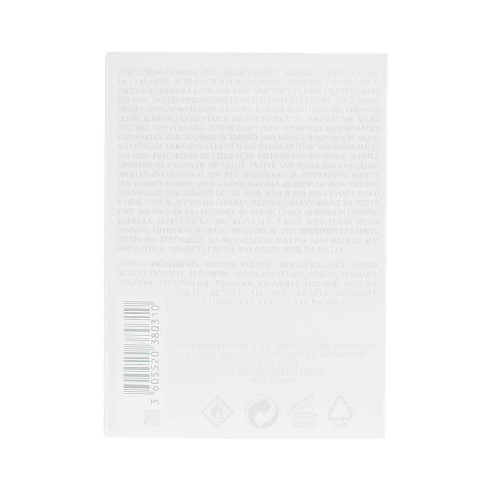 Emporio Armani Diamonds Eau de Parfum 100ml - Ingredients