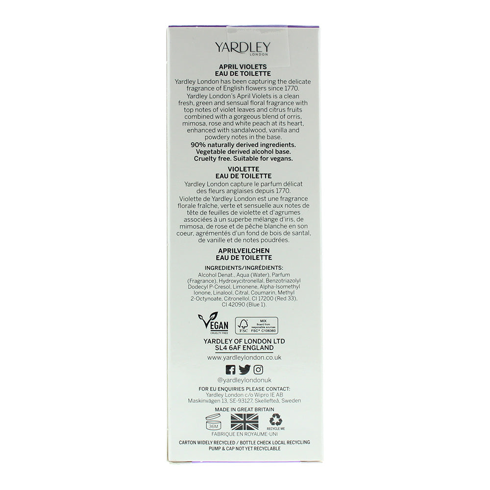 Yardley April Violets Eau de Toilette 125ml