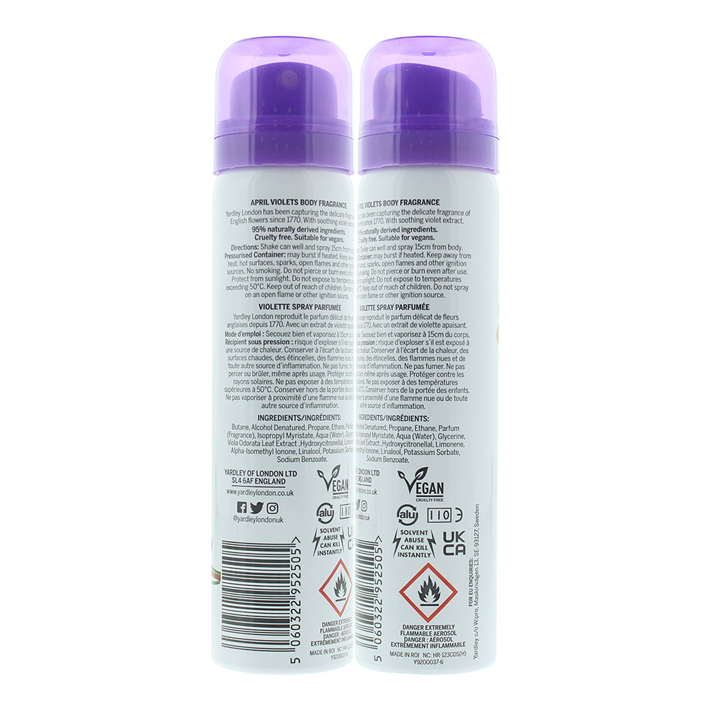 Yardley April Violets Deodorant Spray 75ml