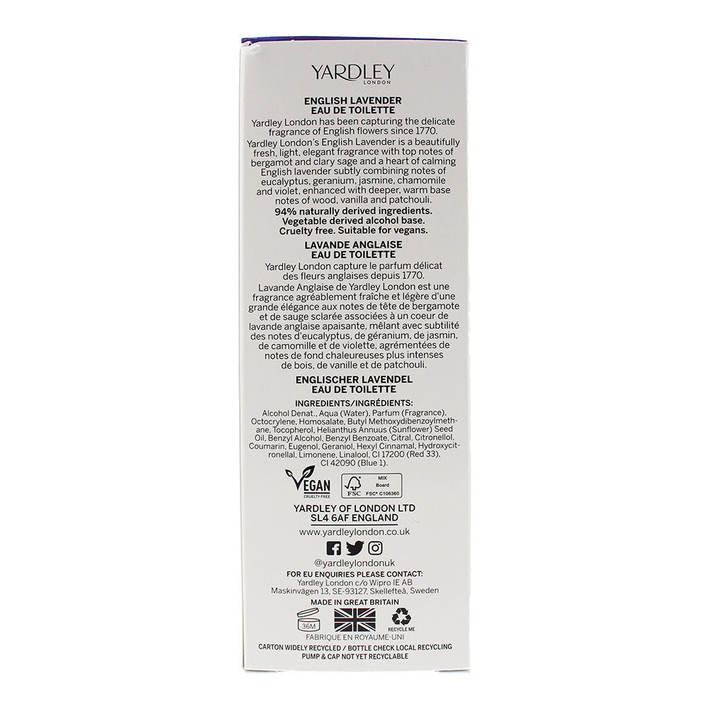 Yardley English Lavender Eau de Toilette 125ml