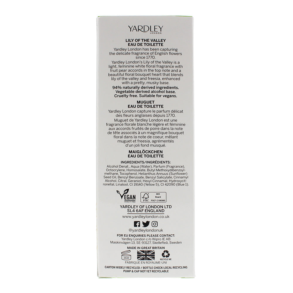 Yardley Lily Of The Valley Eau de Toilette 125ml