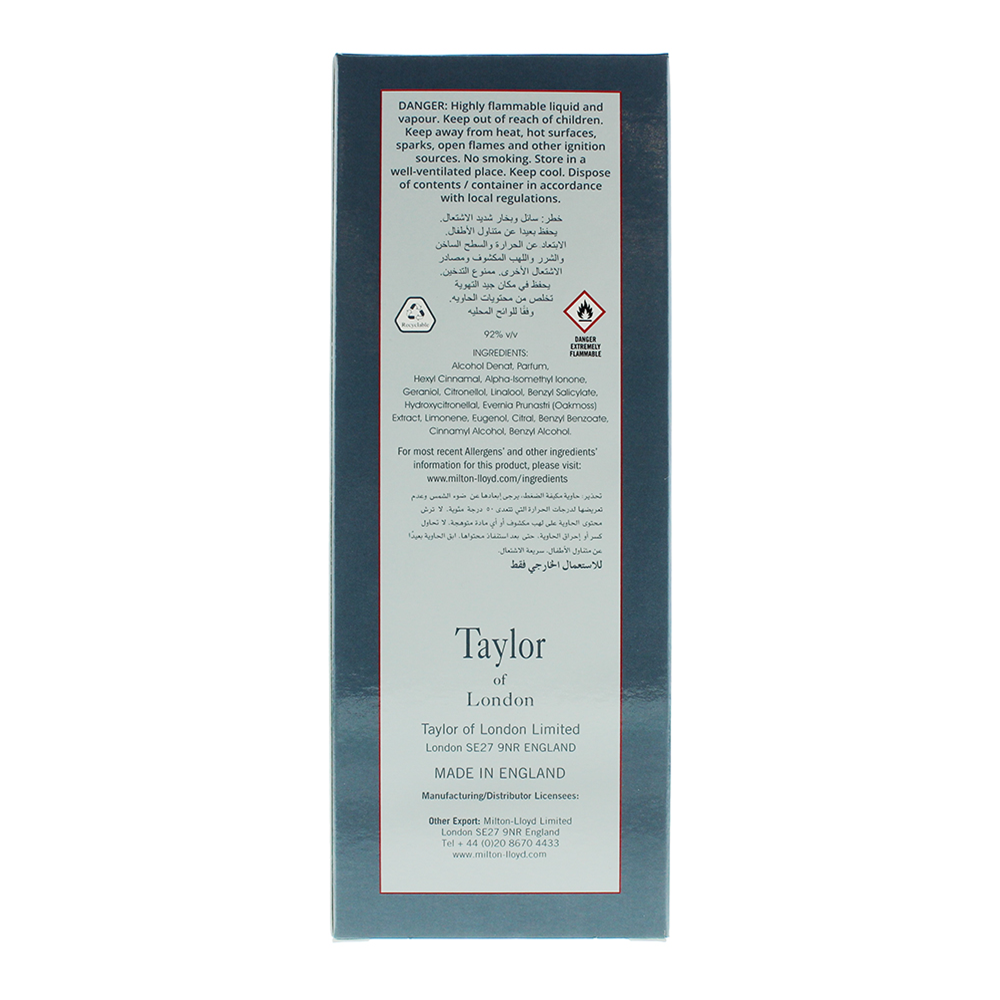 Taylor Of London Chique Concentrated Cologne 100ml - Ingredients