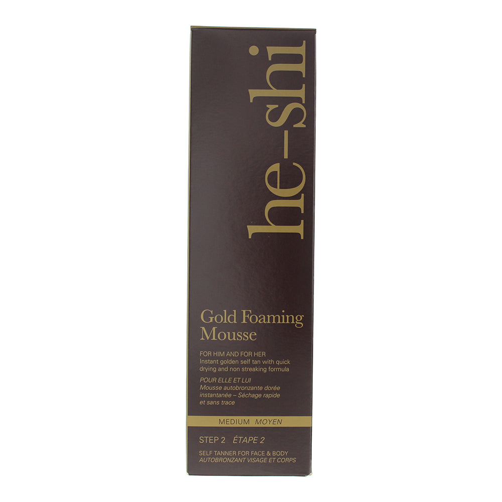 He-Shi Gold Foaming Mousse Medium Self-Tan 150ml - Box