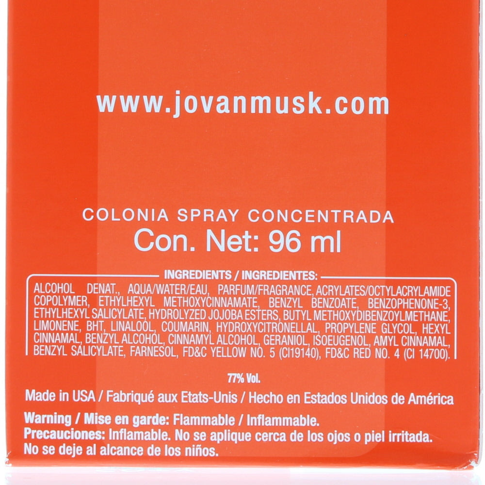 Jovan Musk Concentrate Eau de Cologne 96ml