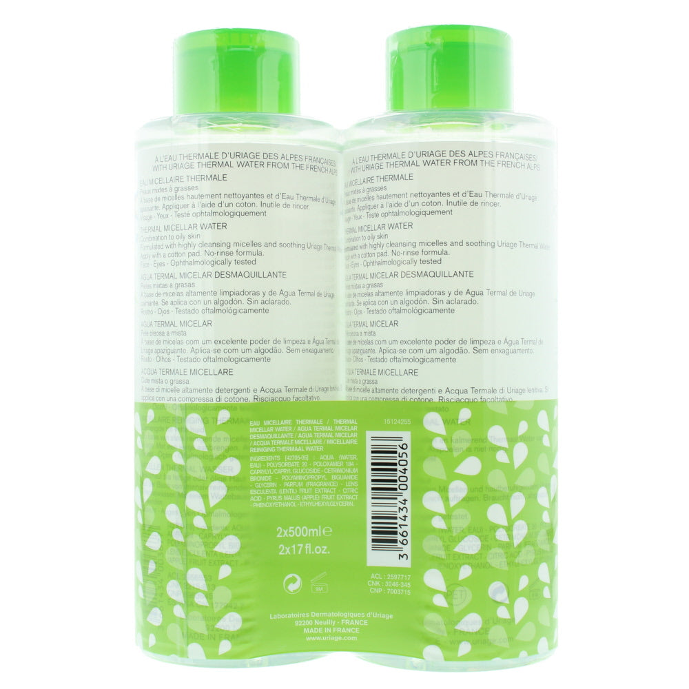Uriage 2 X Thermal Combination To Oily Skin Micellar Water 500ml