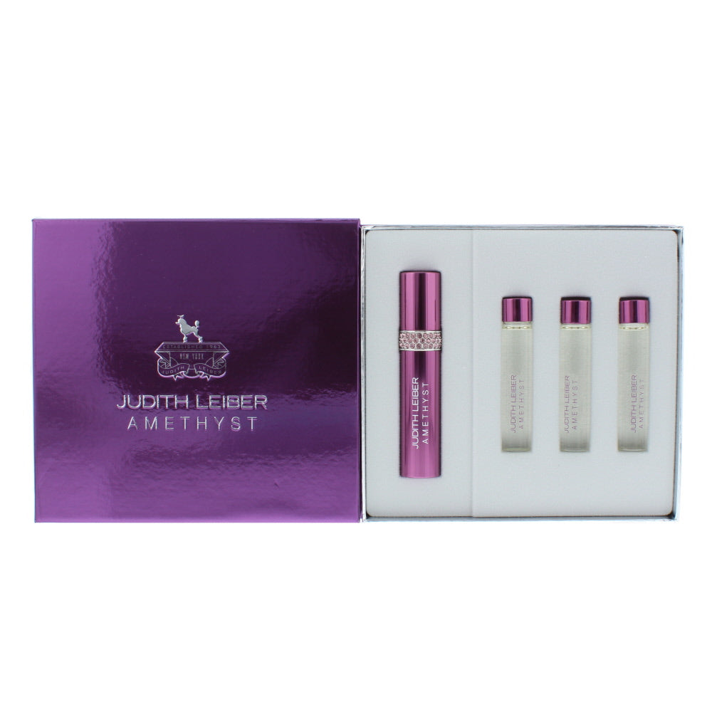 Judith Leiber Amethyst Eau de Parfum Gift Set : Purse Spray Eau de Parfum Refill X 3 10ml