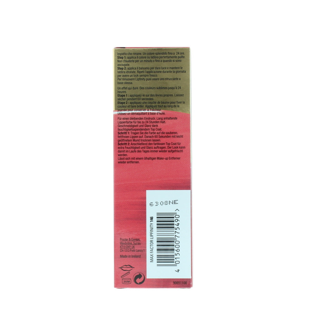 Max Factor Lipfinity 24 Hrs 146 Just Bewitching Lip Colour 2.3ml - Ingredients