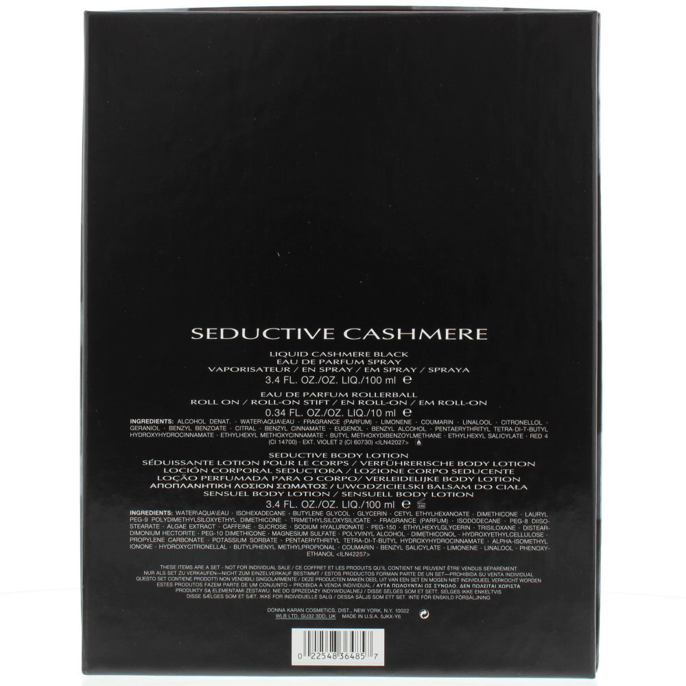 Dkny Liquid Cashmere Black Eau de Parfum 3 Pieces Gift Set