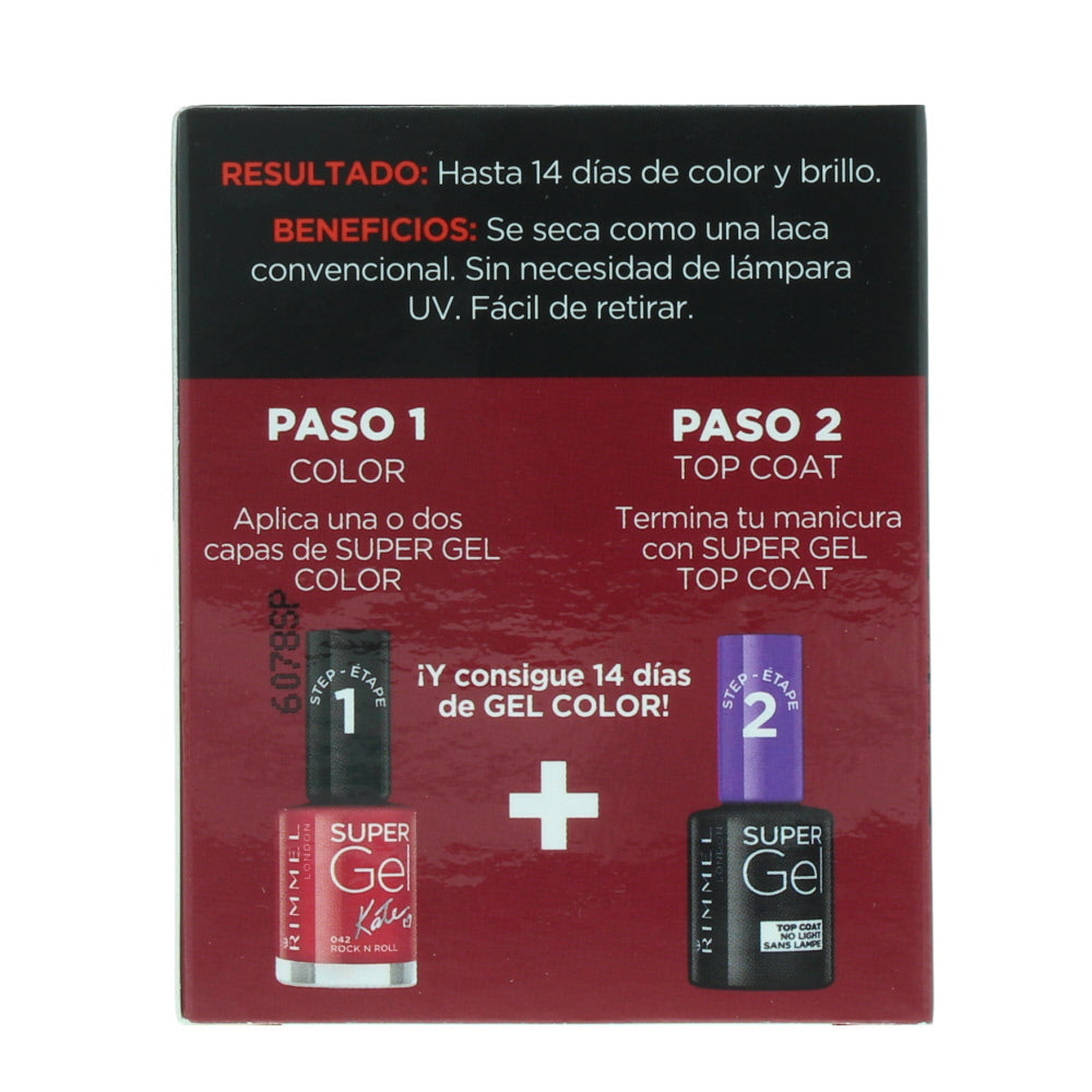 Rimmel Gel Color & Top Coat 042 Rock N Roll Nail Polish 12ml