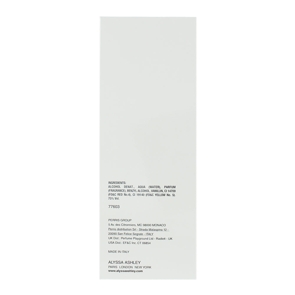 Alyssa Ashley Vanilla Eau de Toilette 100ml - Ingredients