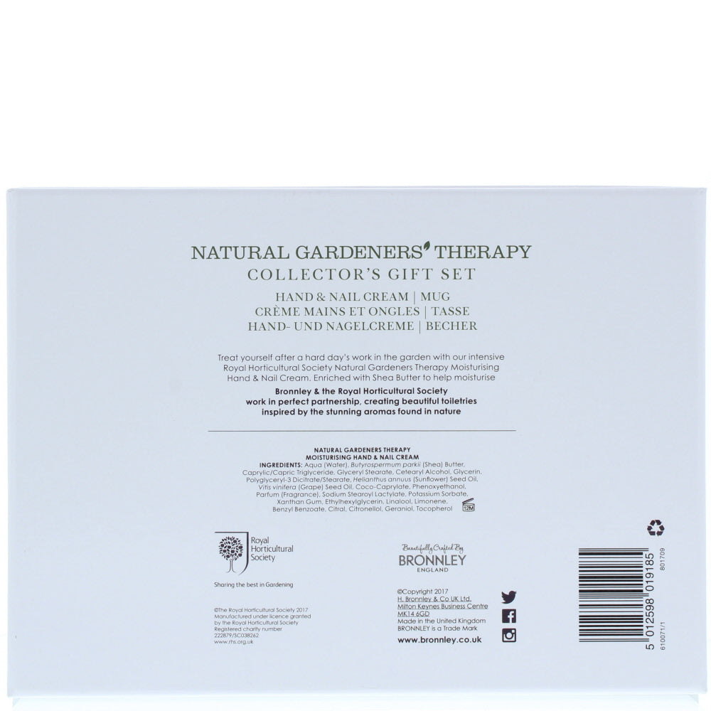 Bronnley Natural Gardeners Therapy Collectors Edition Bodycare Set Gift Set : Hand Cream 100ml - Mug
