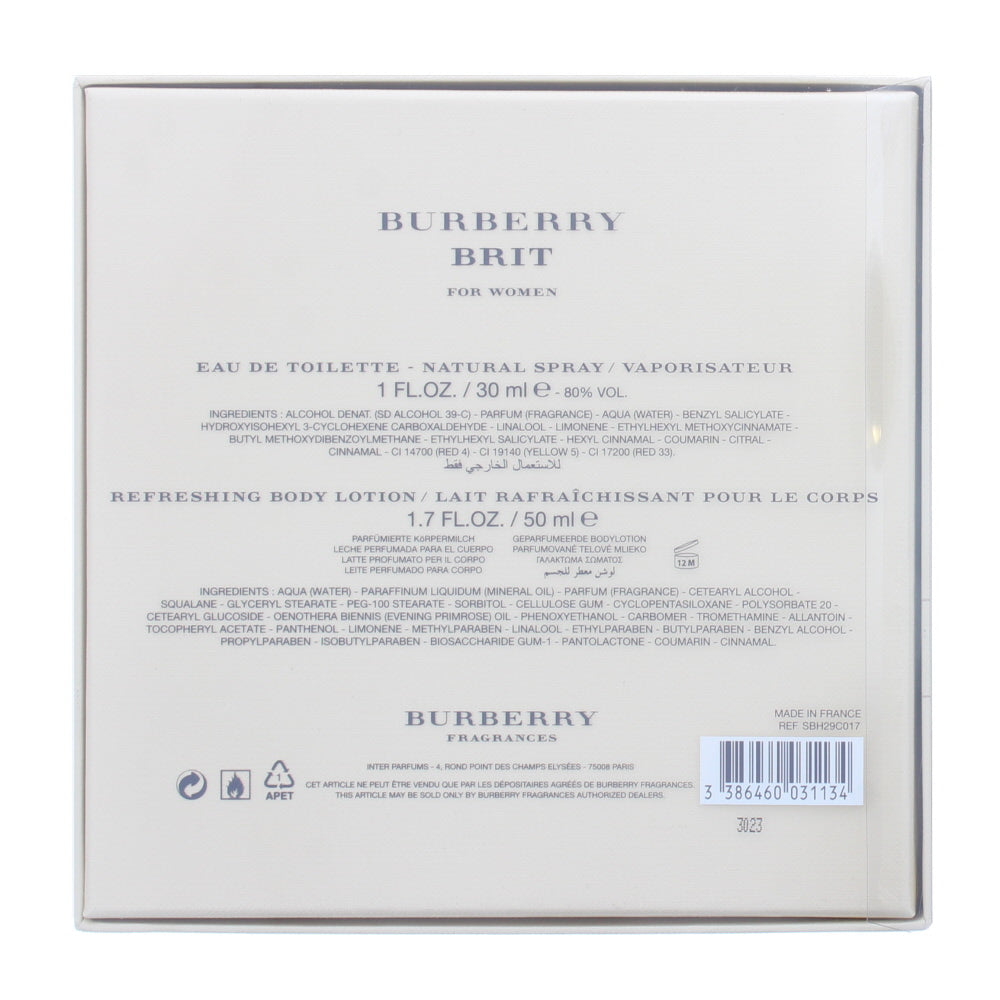 Burberry Brit For Her Eau de Toilette 2 Pieces Gift Set