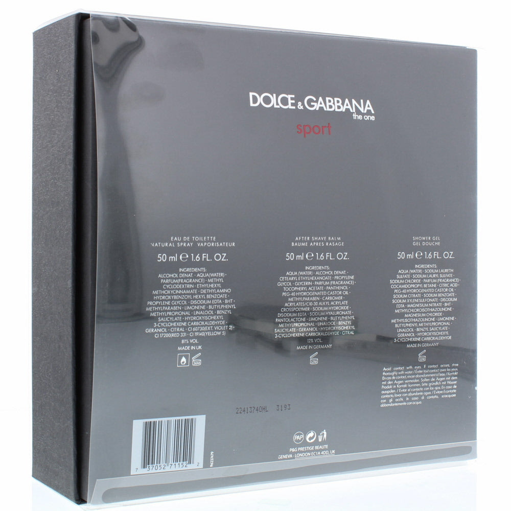 Dolce & Gabbana The One Sport For Men Eau de Toilette 3 Pieces Gift Set