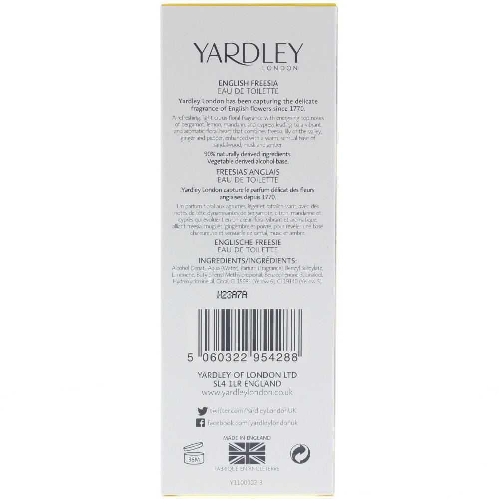 Yardley English Freesia Eau de Toilette 125ml