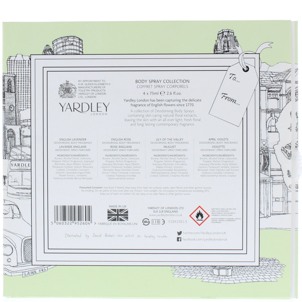 Yardley Deodorant Set Deodorant & Anti-Perspirant 4 Pieces Gift Set