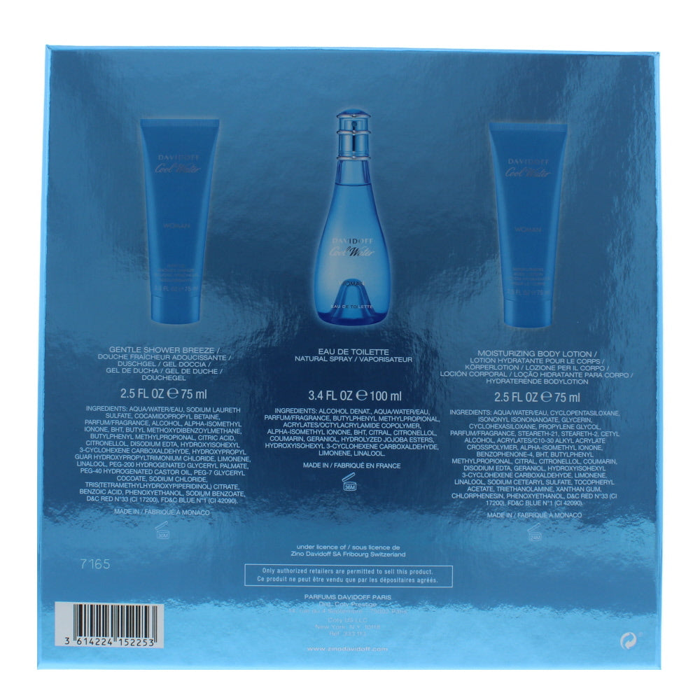 Davidoff Cool Water Woman Eau de Toilette 3 Pieces Gift Set