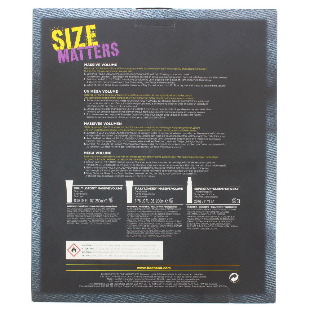 Tigi Bed Head Size Matters Haircare 3 Pieces Gift Set
