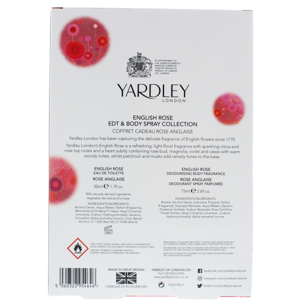 Yardley English Rose Eau de Toilette 2 Pieces Gift Set