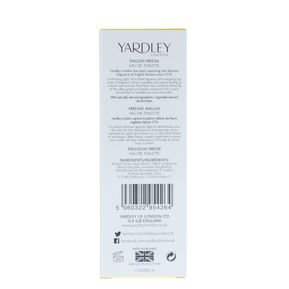 Yardley English Freesia Eau de Toilette 50ml