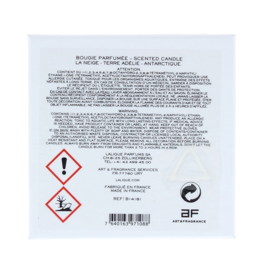 Lalique La Neige Terre Adelie Antarctique Candle 190g