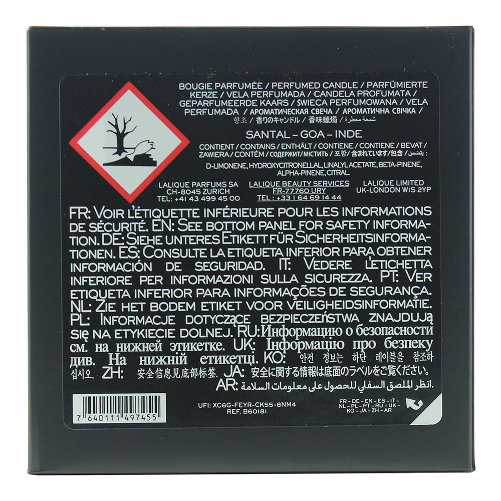 Lalique Santal Goa Inde Candle 190g - Ingredients