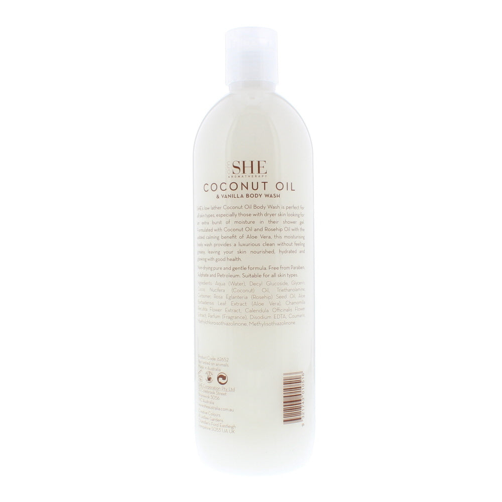 Om She Coconut Oil & Vanilla Body Wash 500ml - Ingredients