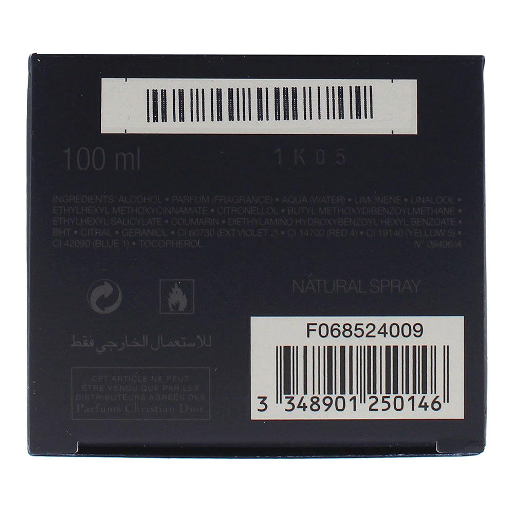 Dior Sauvage Eau de Toilette 100ml - Ingredients