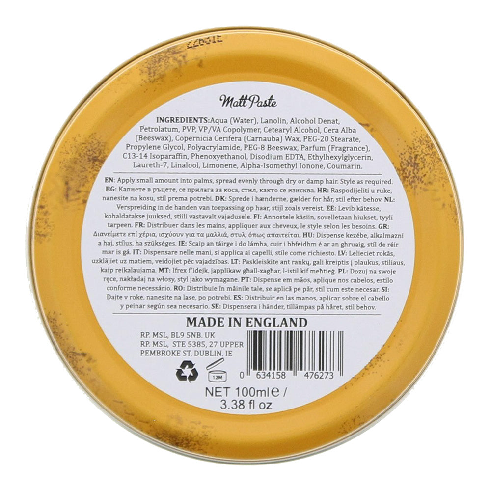 Dapper Dan High Hold Low Shine Matt Paste 100ml