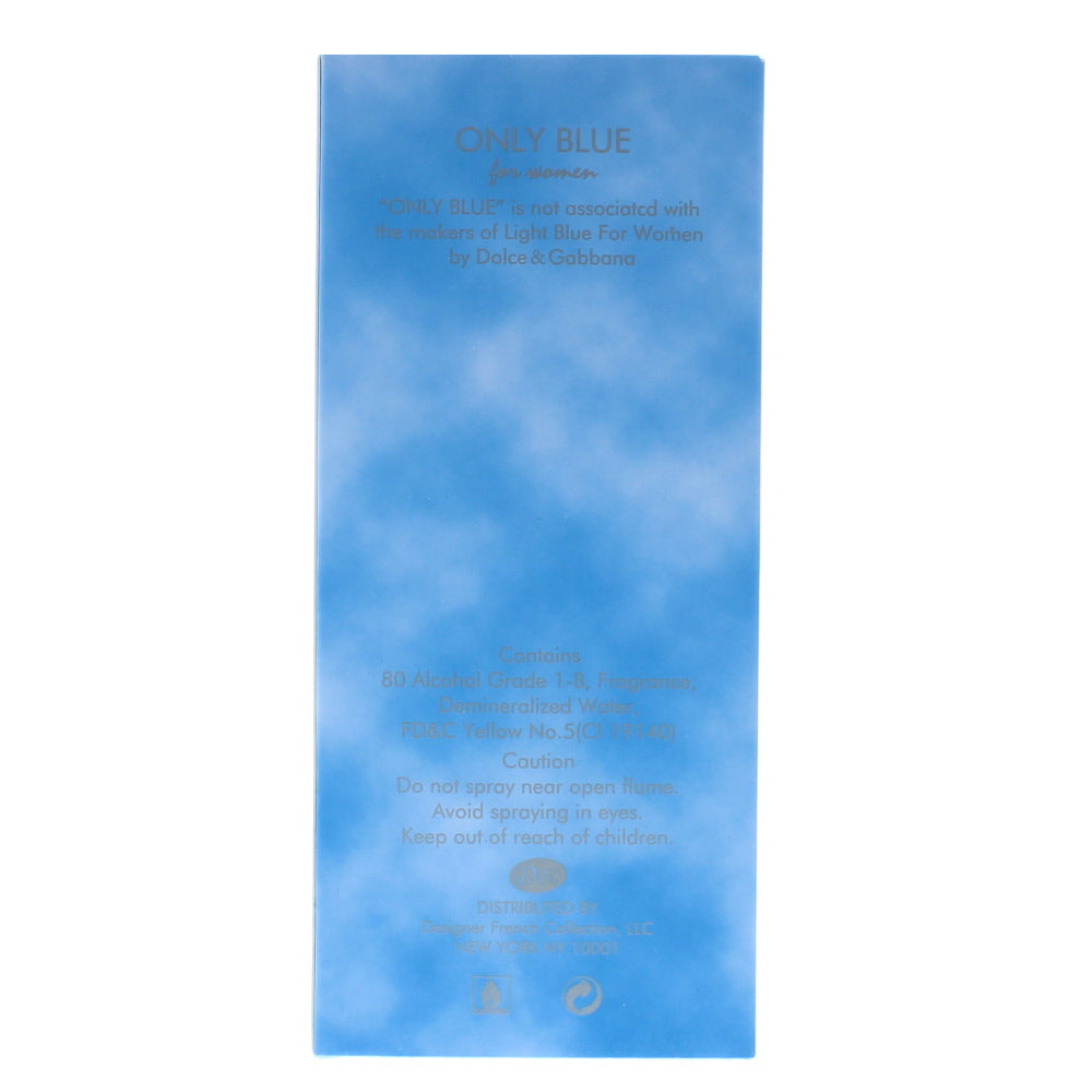 Designer French Collection Only Blue For Women Eau de Parfum 100ml - Ingredients
