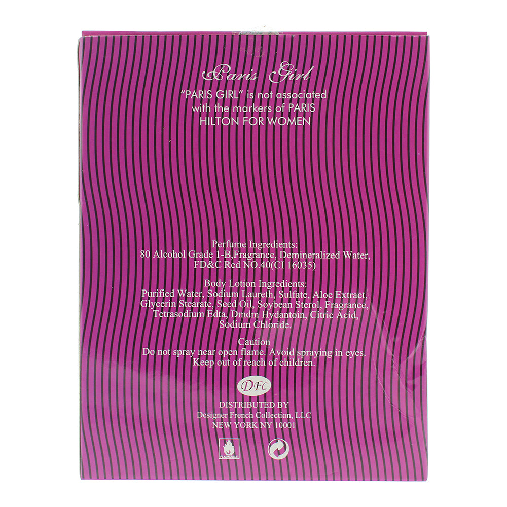 Designer French Collection Paris Girl Eau de Parfum 2 Pieces Gift Set - Ingredients