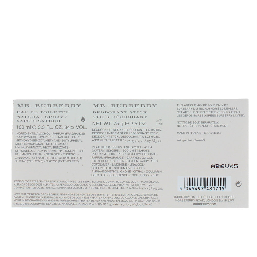 Burberry Mr. Burberry Eau de Toilette 2 Pieces Gift Set