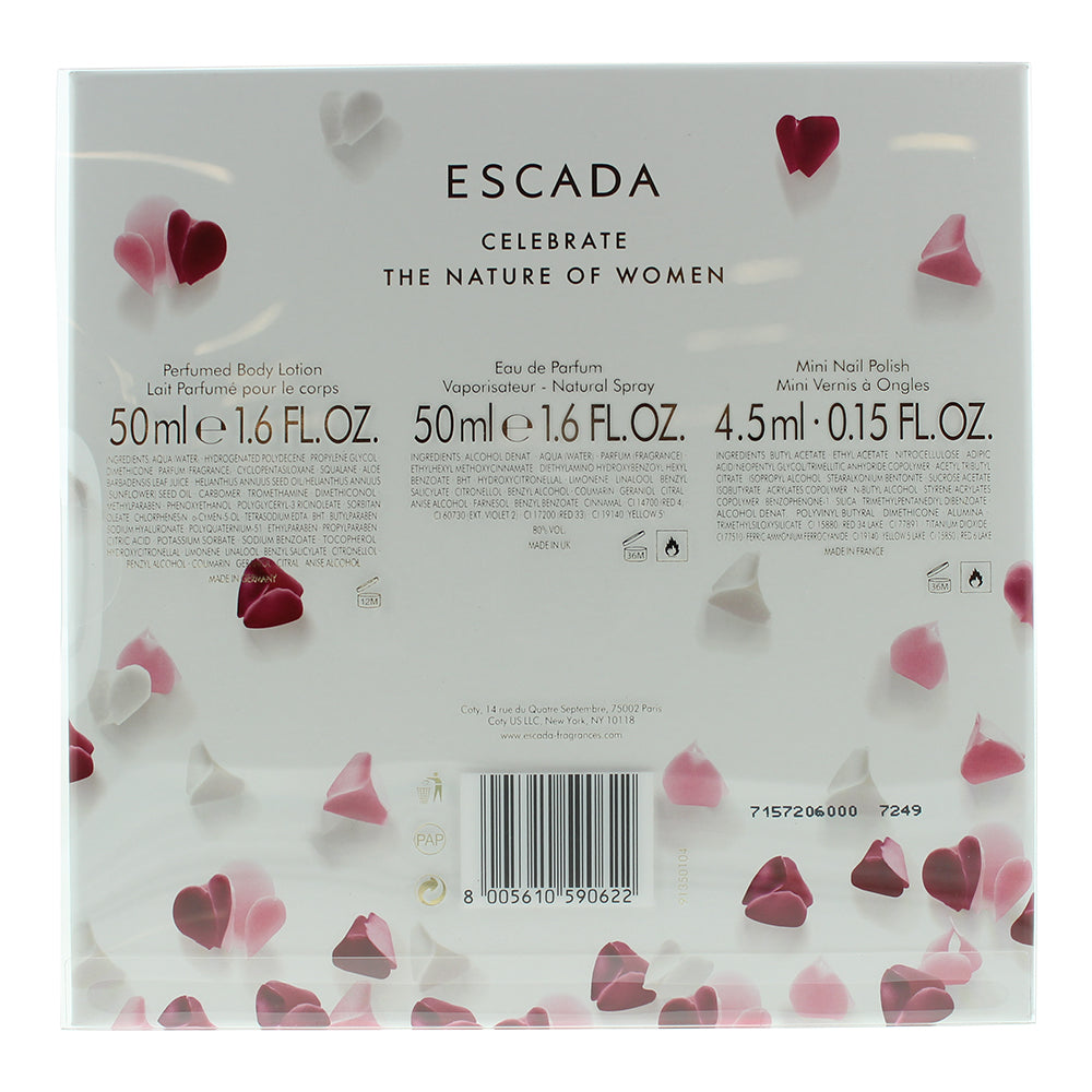 Escada Celebrate N.O.W. Eau de Parfum 3 Pieces Gift Set