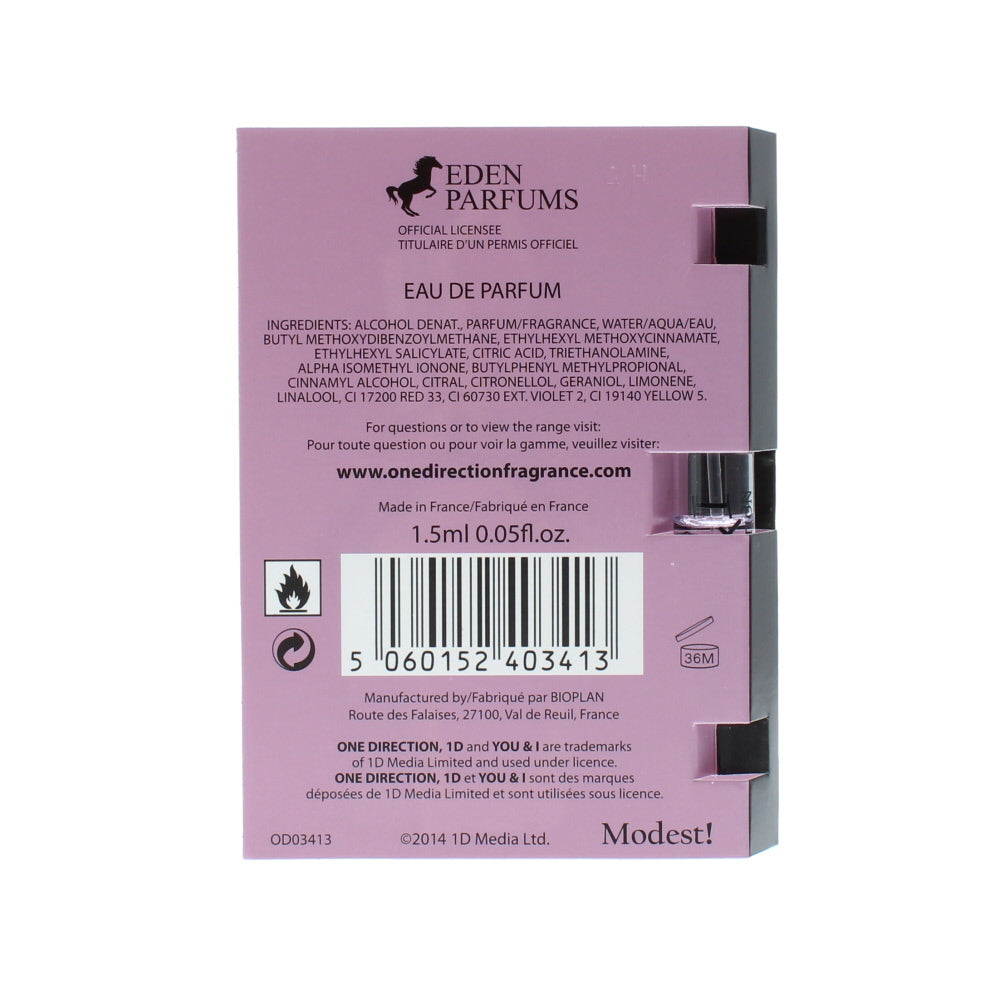 One Direction You & I Vial Eau de Parfum 1.5ml - Ingredients