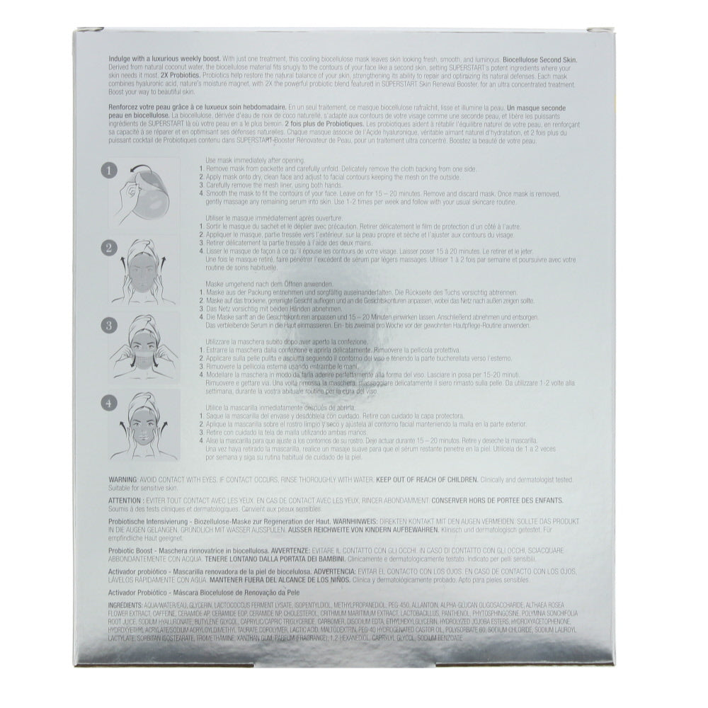 Elizabeth Arden Superstart Probiotic Boost Skin Renewal Biocellulose Mask 18ml - Ingredients