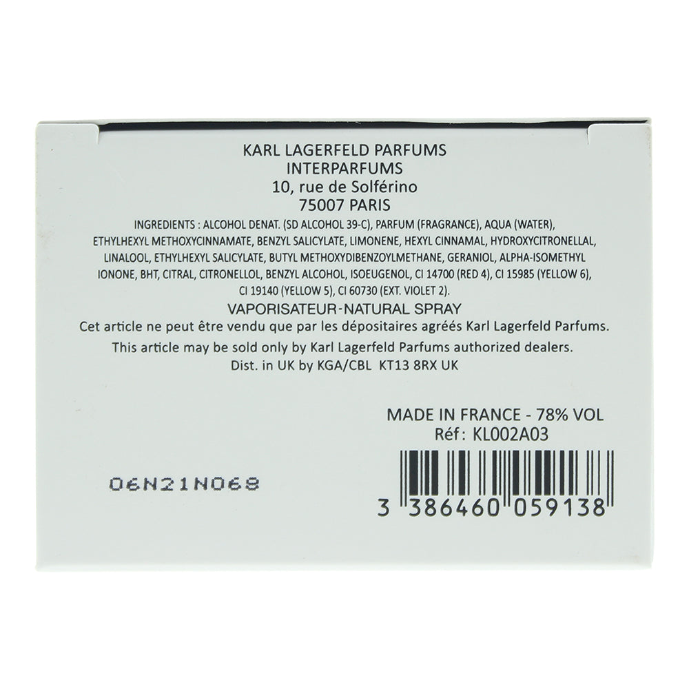Karl Lagerfeld Eau de Parfum 25ml - Ingredients