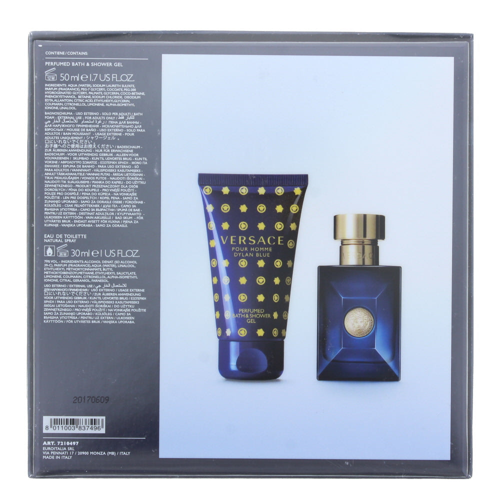 Versace Dylan Blue Eau de Toilette 2 Piece Gift Set: Eau de Toilette 30ml - Shower Gel 50ml