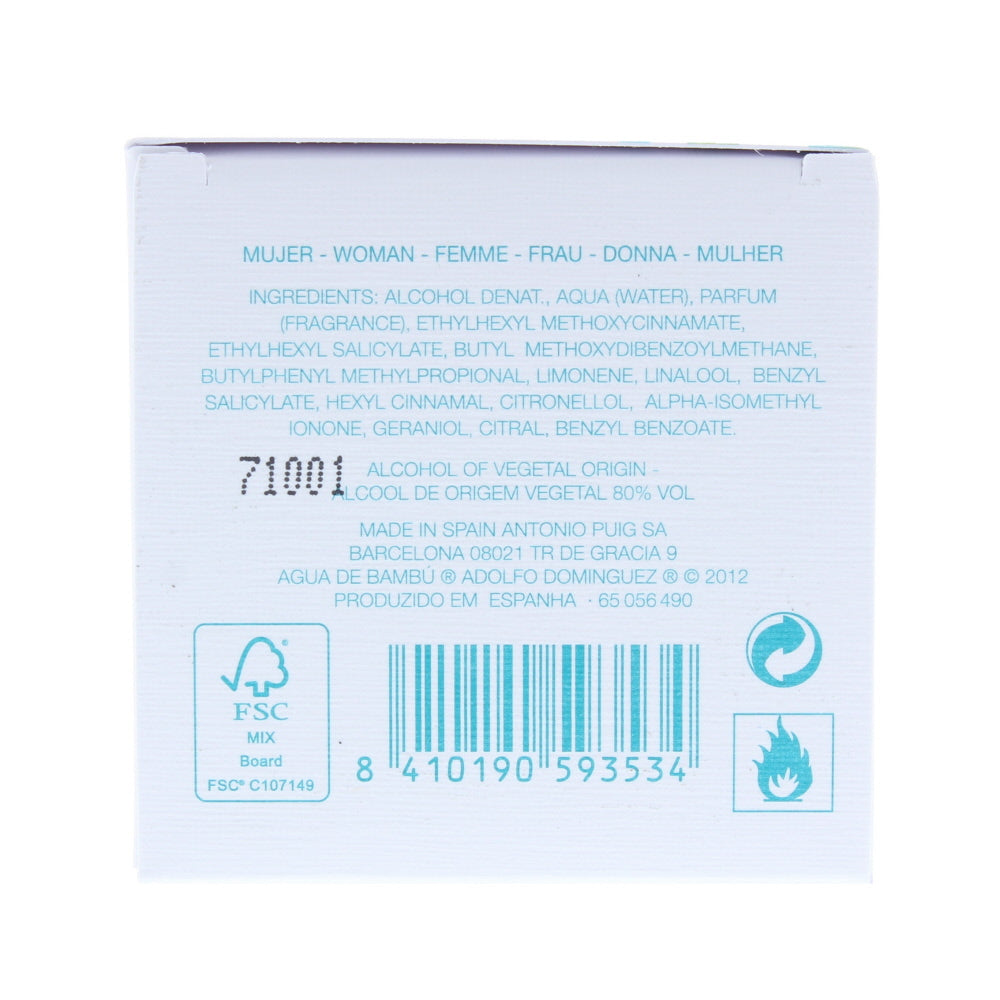Adolfo Dominguez Agua De Bambu Eau de Toilette 100ml